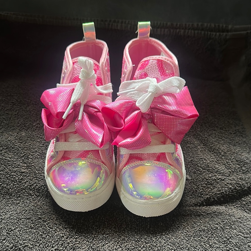 JOJO SIWA Pink Kids Shoes with Bows SIZE 1 WORN TWICE